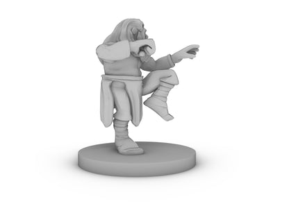 Dwarf Monk With Hair Tabletop DND Gaming Miniature