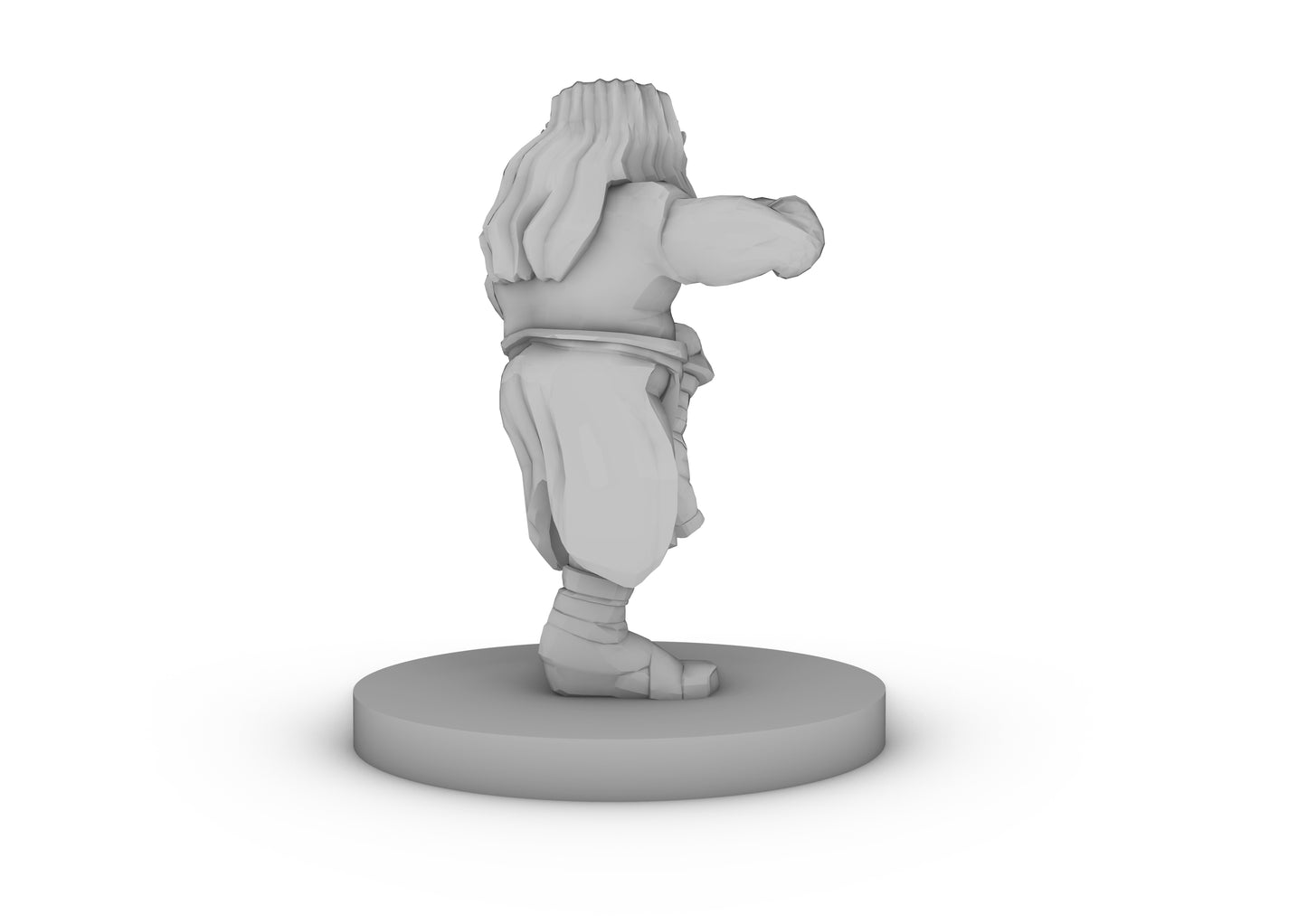 Dwarf Monk With Hair Tabletop DND Gaming Miniature