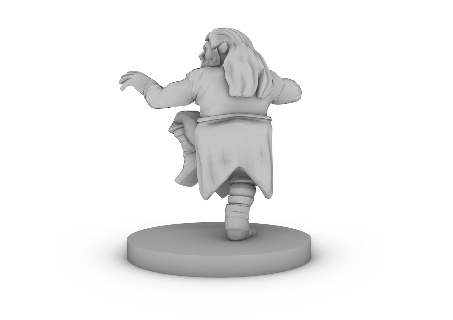 Dwarf Monk With Hair Tabletop DND Gaming Miniature