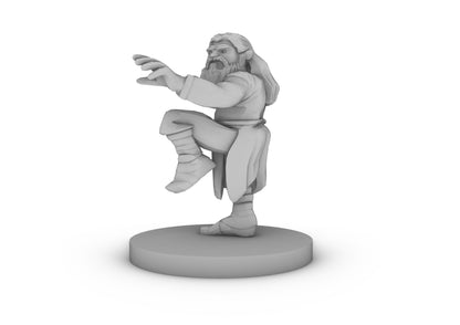 Dwarf Monk With Hair Tabletop DND Gaming Miniature