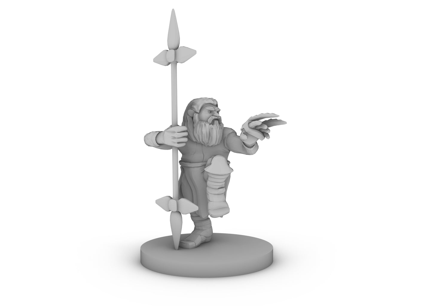 Dwarf Monk with Weapons Tabletop DND Gaming Miniature