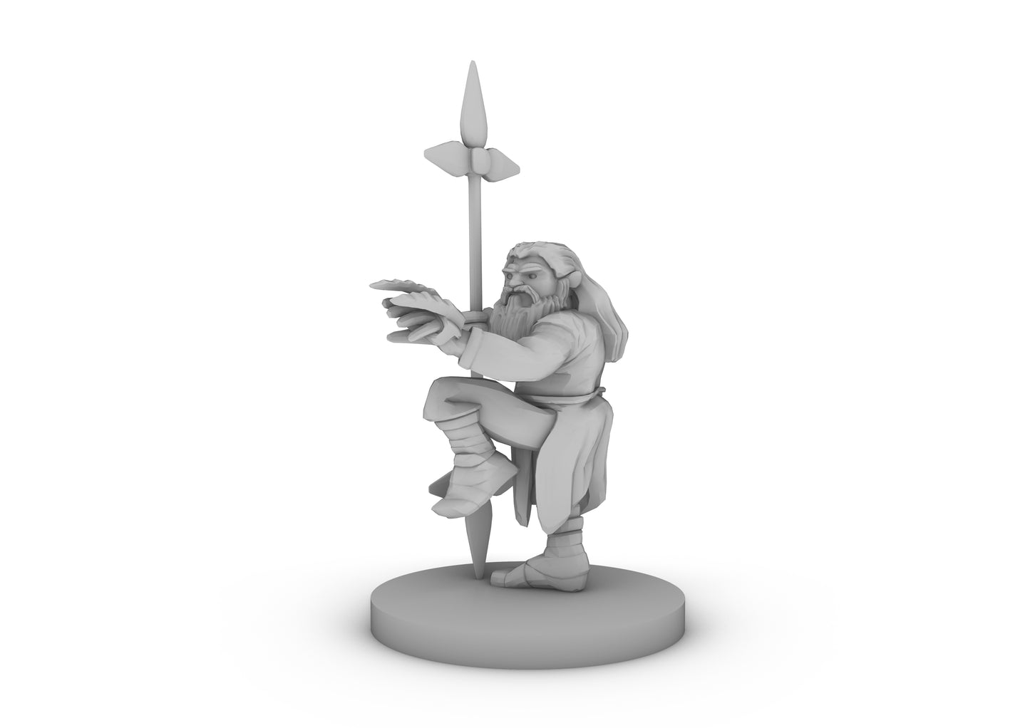 Dwarf Monk with Weapons Tabletop DND Gaming Miniature