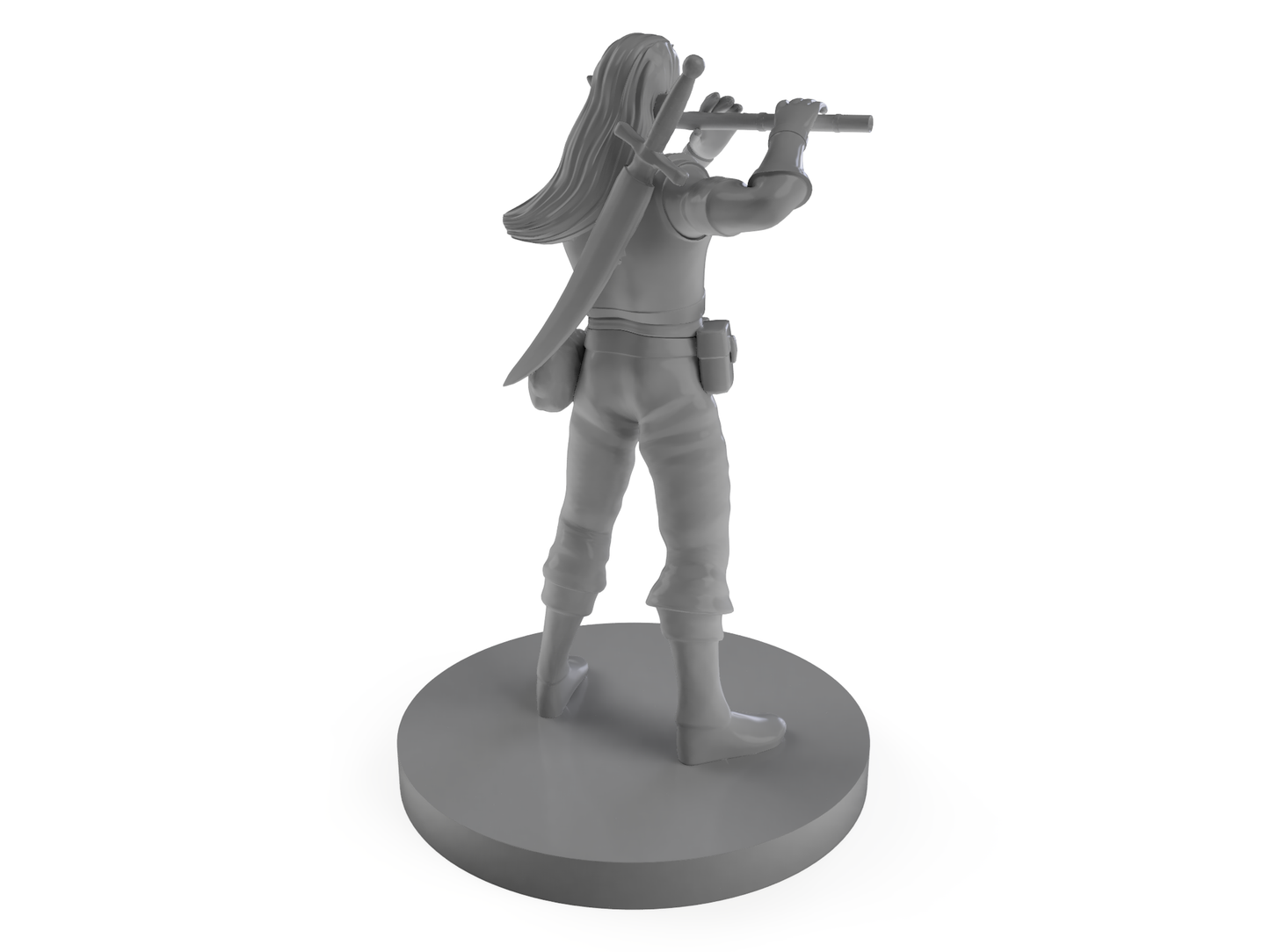 Elven Male Bard With Flute Tabletop DND Gaming Miniature