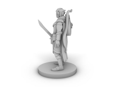 Elf Female Ranger with Sword Tabletop DND Gaming Miniature