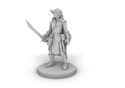 Elf Female Ranger with Sword Tabletop DND Gaming Miniature