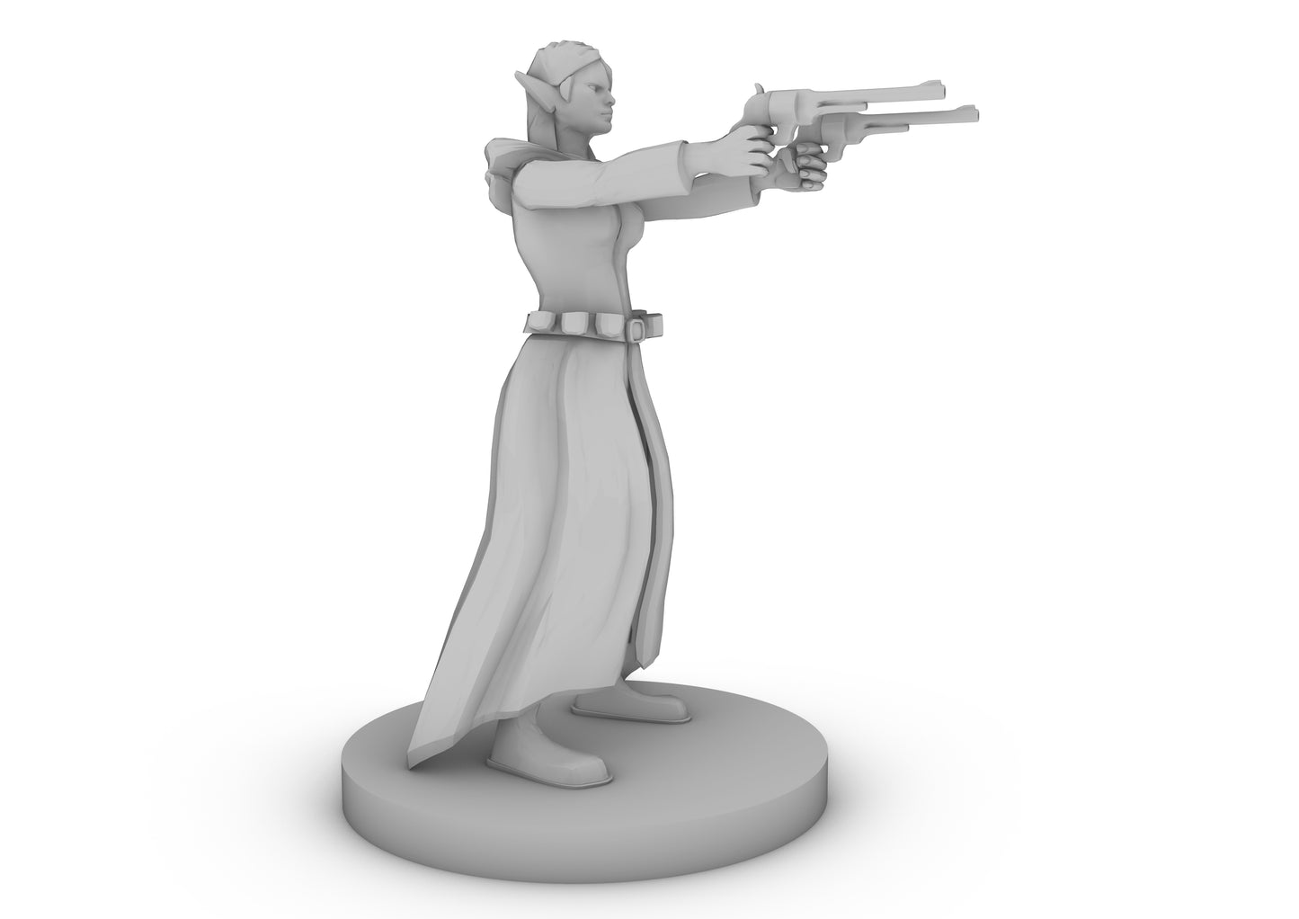 Elf Gunslinger dual Pistol Female Tabletop DND Gaming Miniature