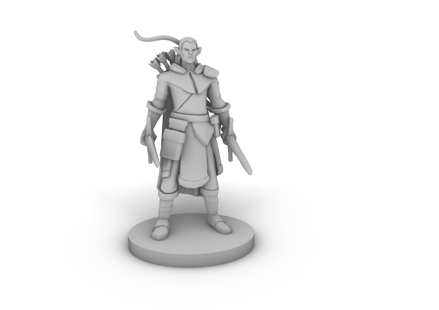 Elf Male Two Sword Ranger Tabletop DND Gaming Miniature