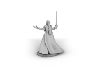 Elven Female Blind Sorceress Tabletop DND Gaming Miniature