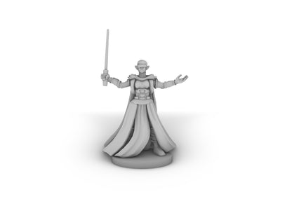 Elven Female Blind Sorceress Tabletop DND Gaming Miniature