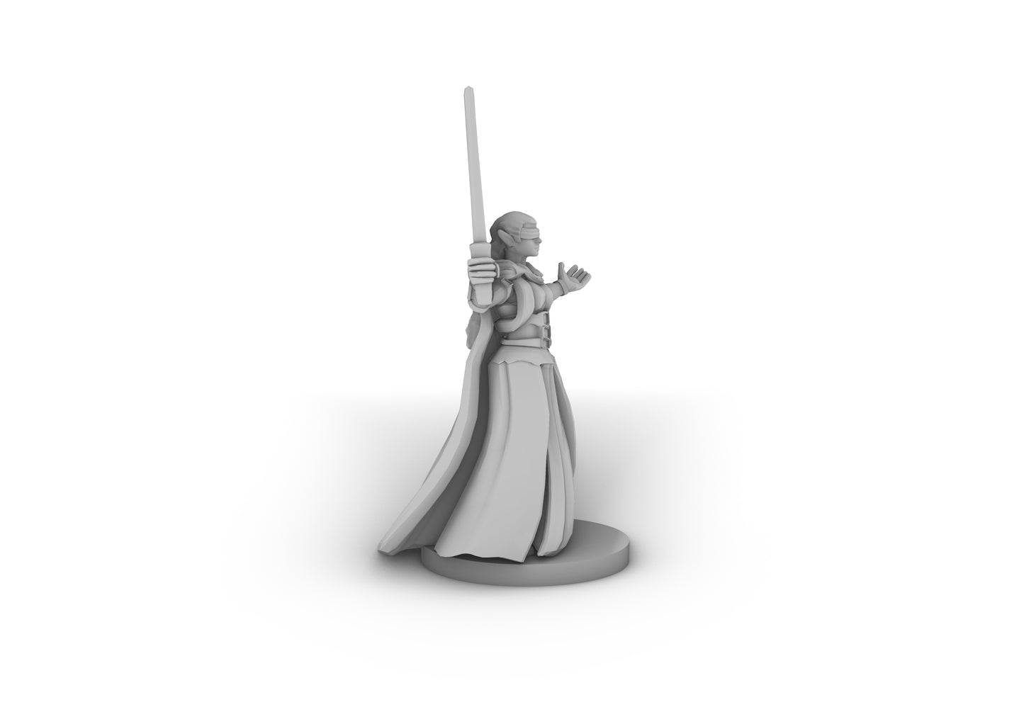 Elven Female Blind Sorceress Tabletop DND Gaming Miniature