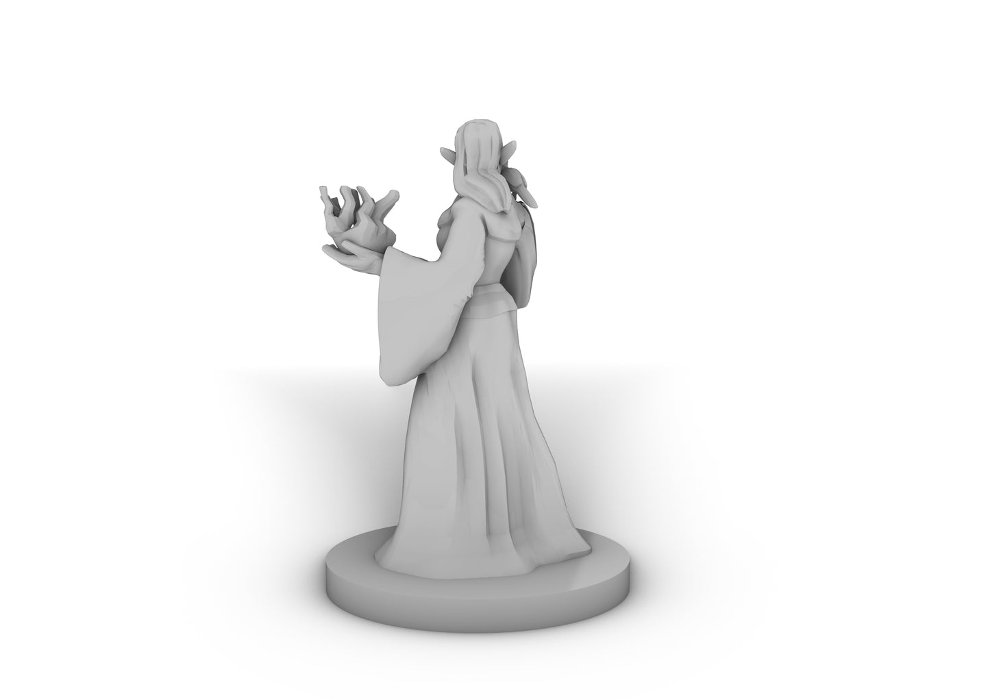 Elven Female Sorcerer With Raven Tabletop DND Gaming Miniature