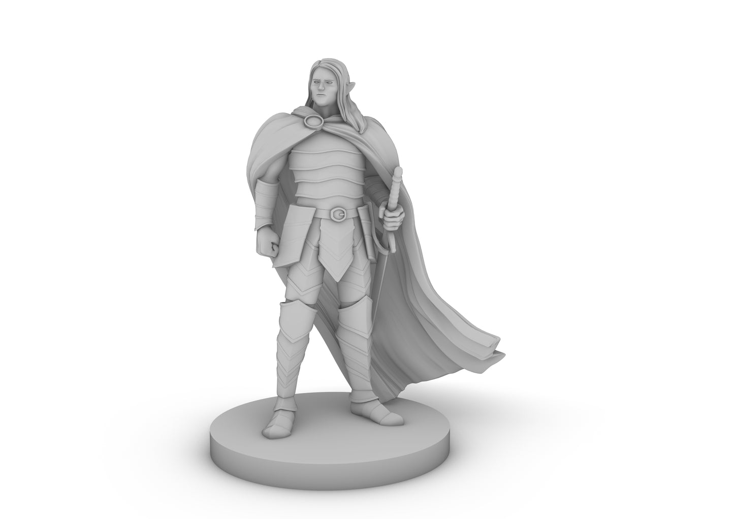 Elven Male Paladin Tabletop DND Gaming Miniature