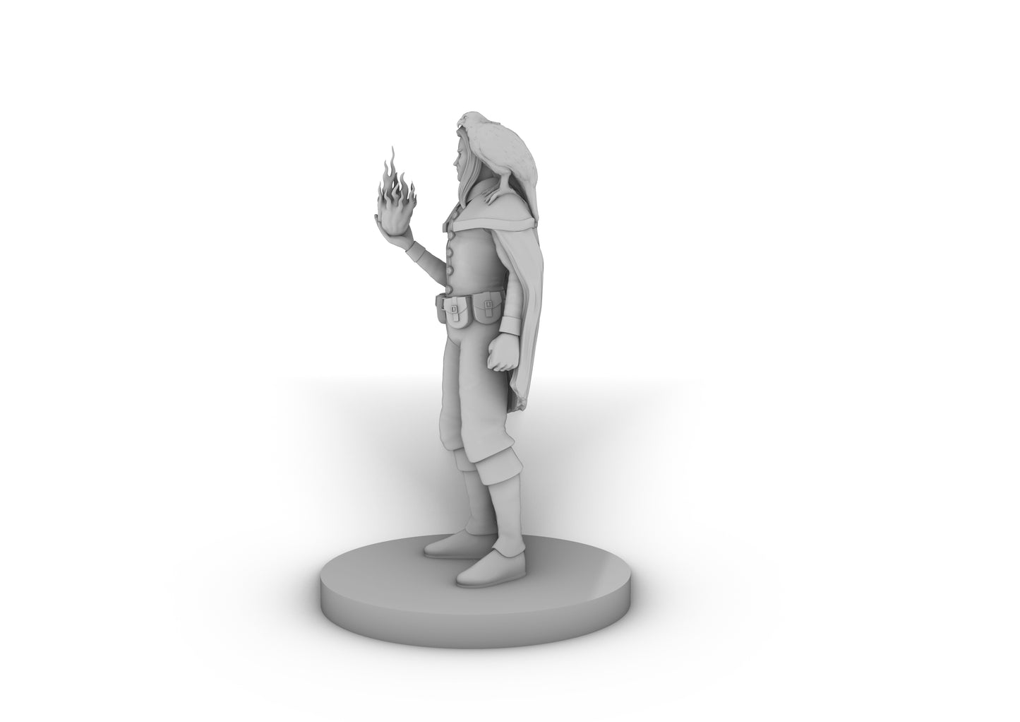 Elven Male Sorcerer With Hawk Tabletop DND Gaming Miniature