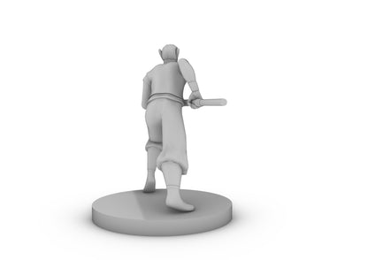 Elven Monk Running With Quarterstaff Tabletop DND Gaming Miniature