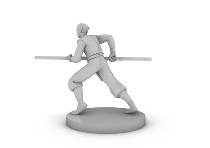 Elven Monk Running With Quarterstaff Tabletop DND Gaming Miniature