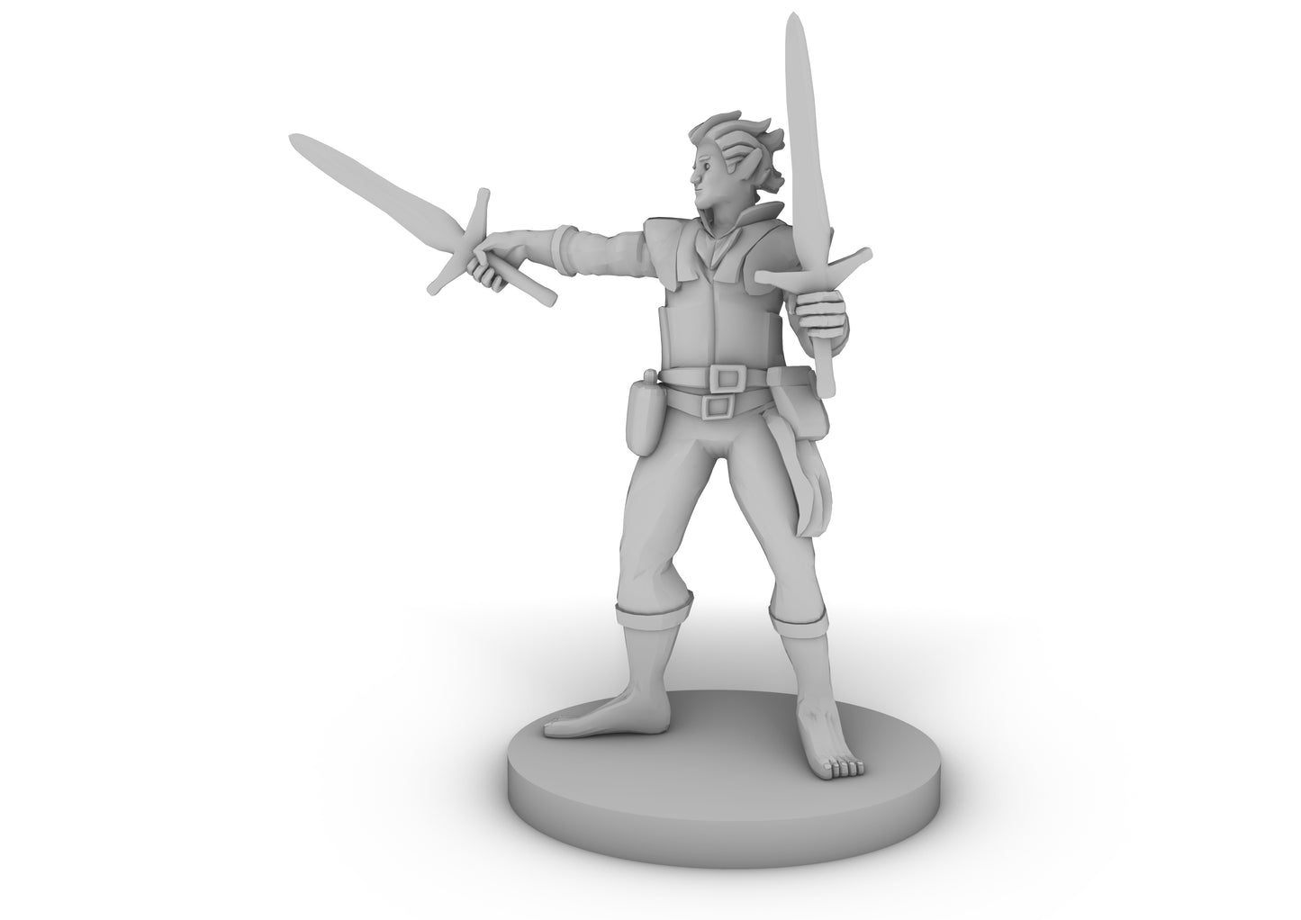 Elven Two Weapon Fighter Tabletop DND Gaming Miniature