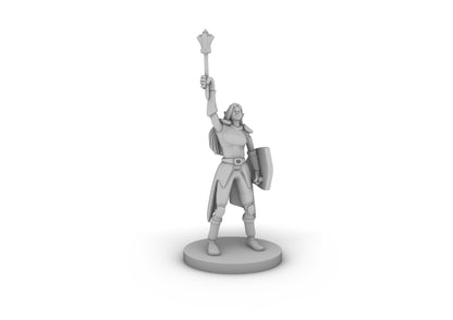 Female Elf Paladin Cleric With Mace Tabletop DND Gaming Miniature