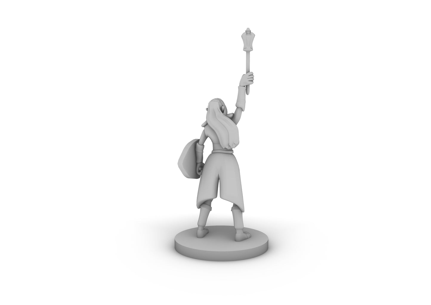 Female Elf Paladin Cleric With Mace Tabletop DND Gaming Miniature