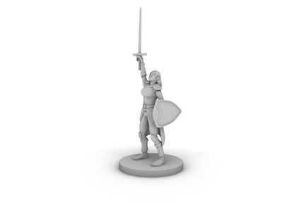 Female Elf Paladin Cleric with Sword Tabletop DND Gaming Miniature