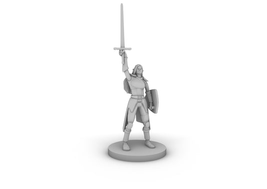 Female Elf Paladin Cleric with Sword Tabletop DND Gaming Miniature