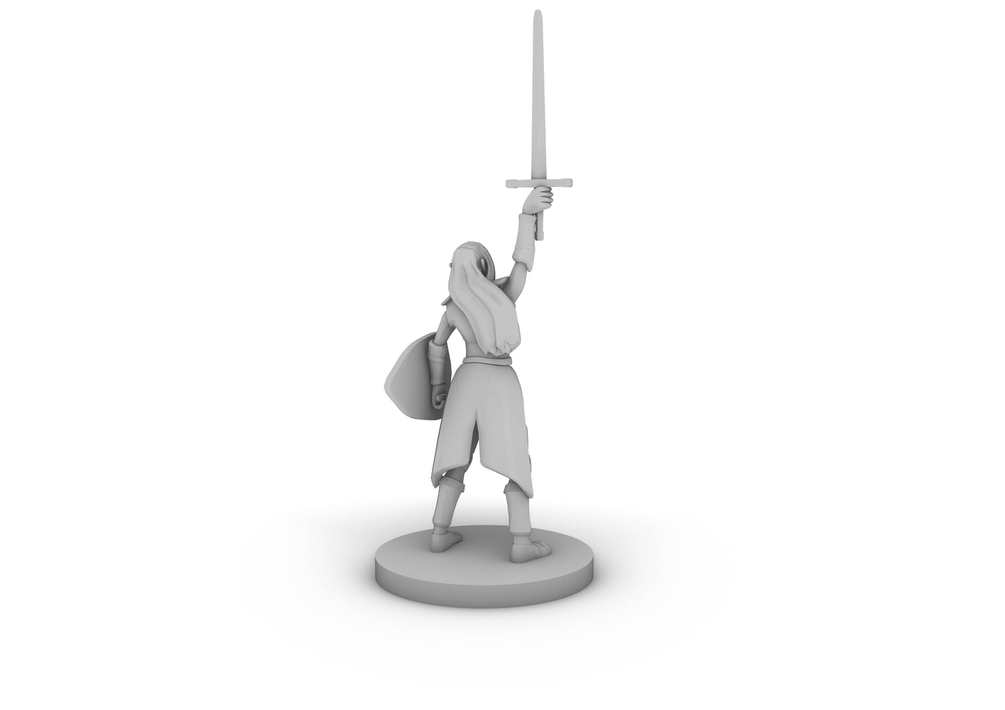 Female Elf Paladin Cleric with Sword Tabletop DND Gaming Miniature