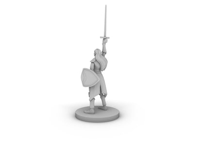 Female Elf Paladin Cleric with Sword Tabletop DND Gaming Miniature