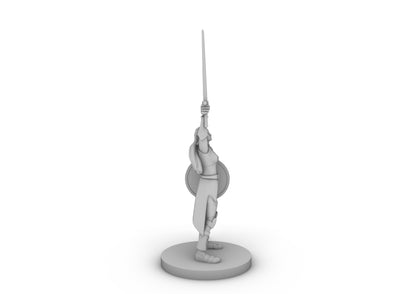 Female Elf Paladin With Sword and Round Shield Tabletop DND Gaming Miniature