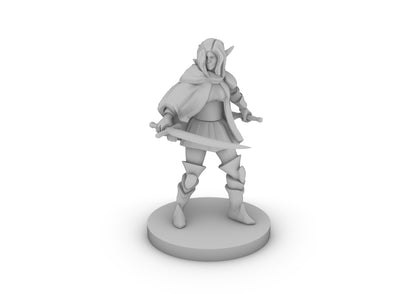 Elven Female Bard With Flute Tabletop DND Gaming Miniature