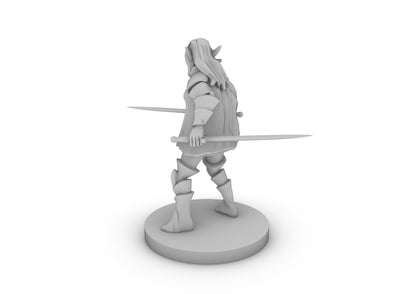 Female Elven Bladesinger Tabletop DND Gaming Miniature