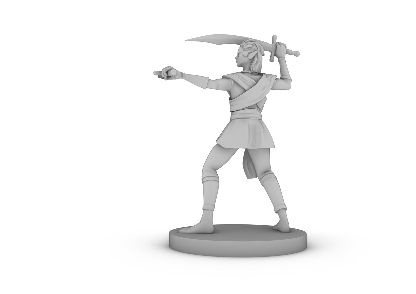 Female Elven Two Scimitar Jungle Fighter Tabletop DND Gaming Miniature