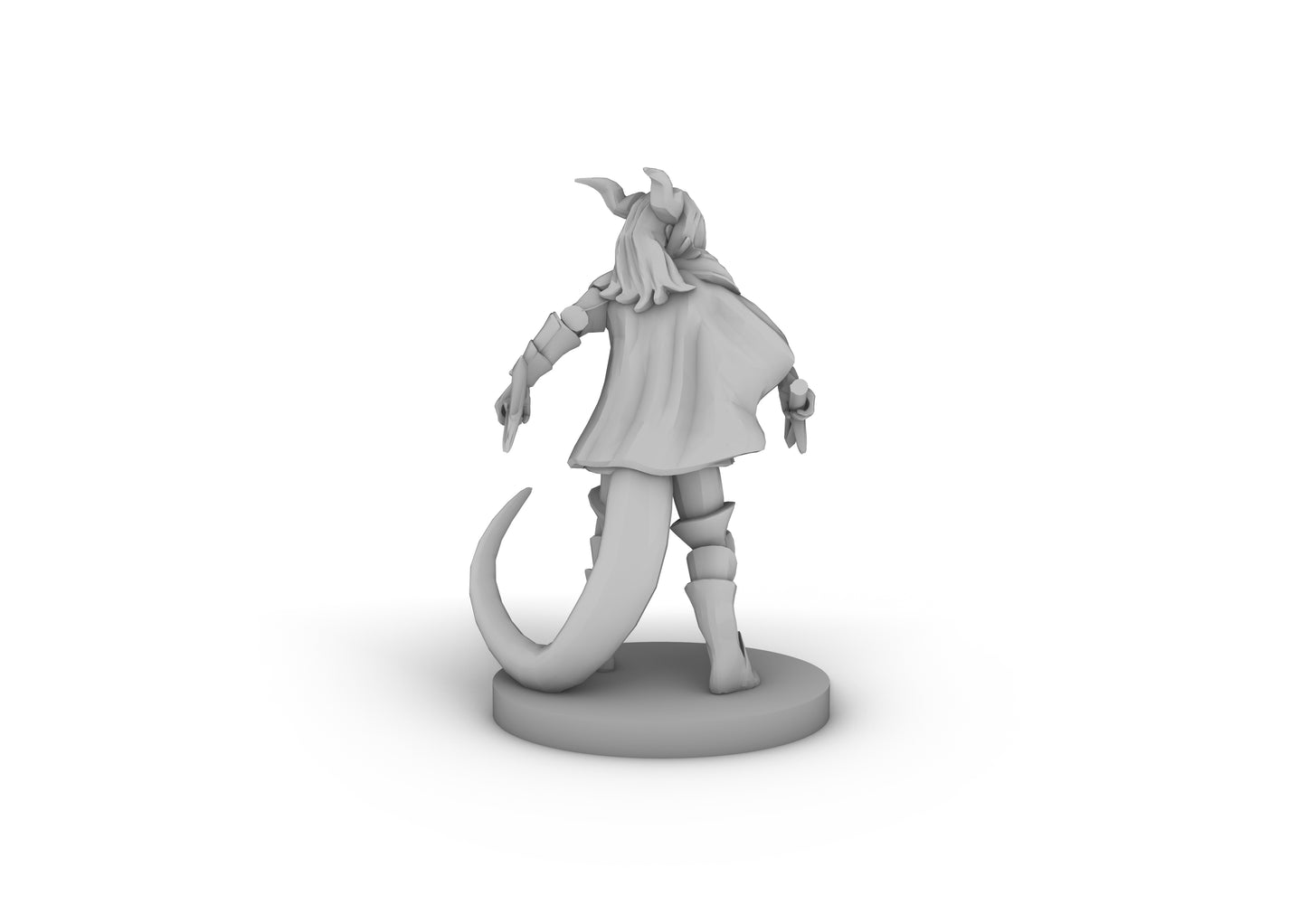 Female Half Dragon Fighter Tabletop DND Gaming Miniature