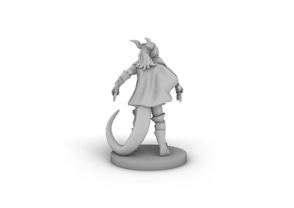 Female Half Dragon Fighter Tabletop DND Gaming Miniature