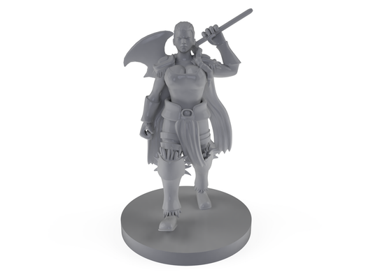 Female Human Barbarian Tabletop DND Gaming Miniature