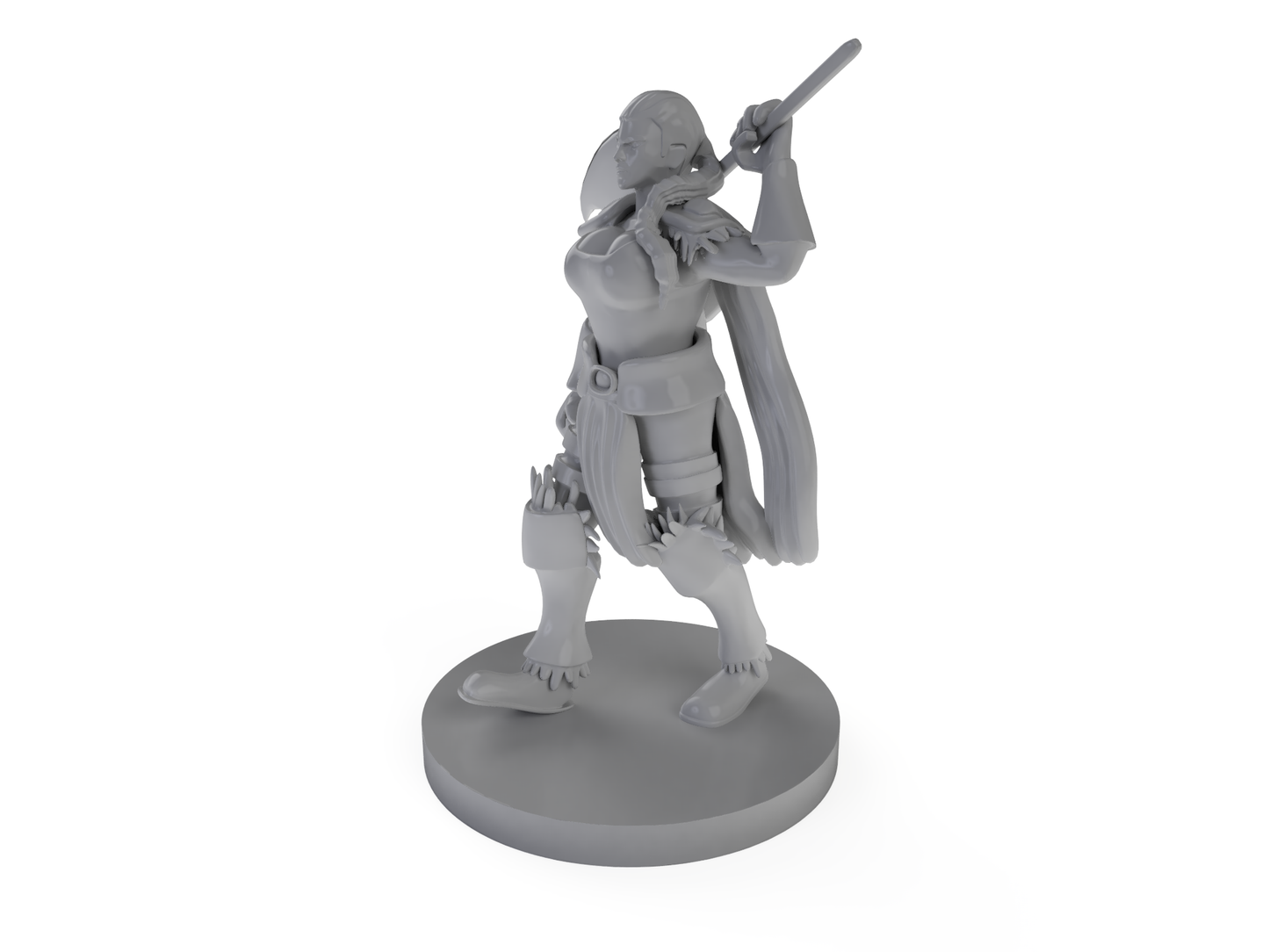 Female Human Barbarian Tabletop DND Gaming Miniature