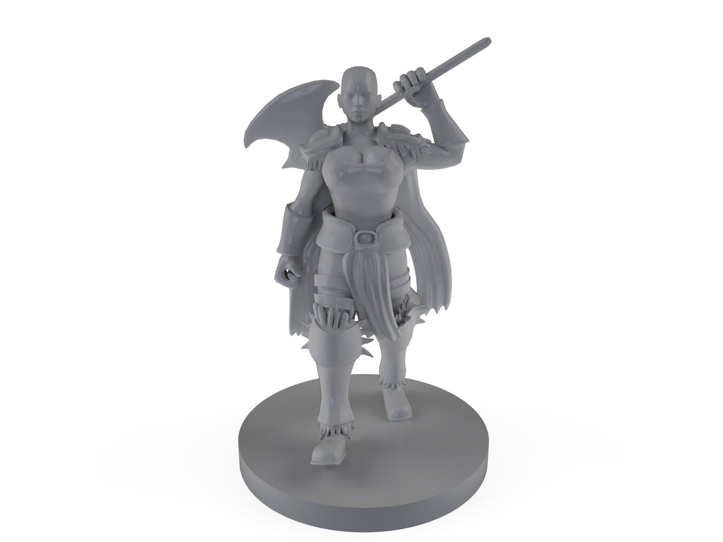 Female Human Barbarian bald Tabletop DND Gaming Miniature