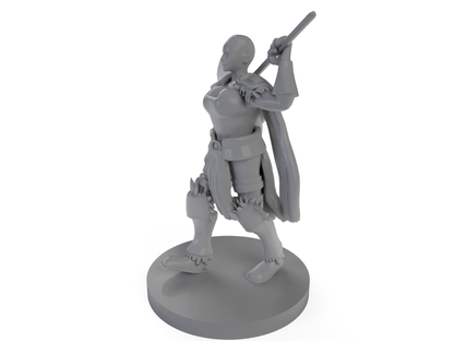 Female Human Barbarian bald Tabletop DND Gaming Miniature