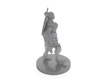 Female Human Barbarian bald Tabletop DND Gaming Miniature