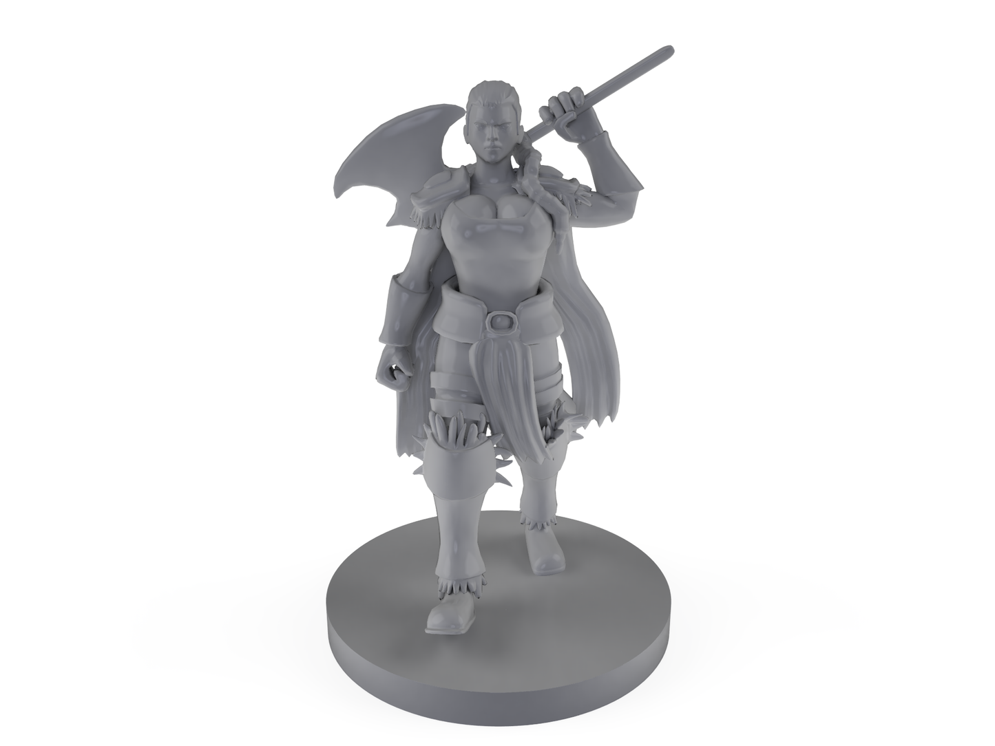 Female Human Barbarian Less Wind Tabletop DND Gaming Miniature