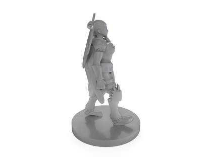 Female Human Barbarian Less Wind Tabletop DND Gaming Miniature