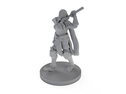 Female Human Bardbarian With Hammer Tabletop DND Gaming Miniature