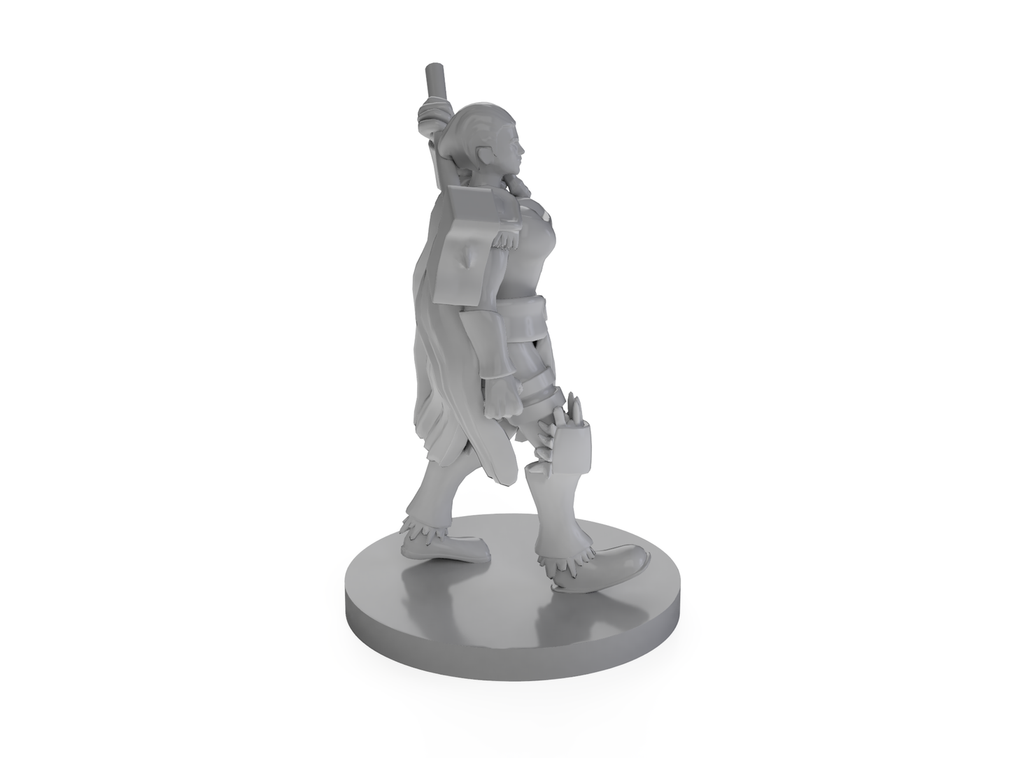 Female Human Bardbarian With Hammer Tabletop DND Gaming Miniature