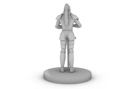 Female Human Knight Leaning On a Sword Tabletop DND Gaming Miniature