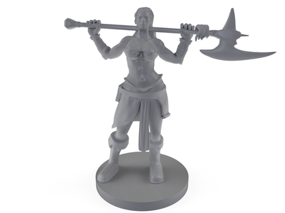 Female Mountain Barbarian Tabletop DND Gaming Miniature