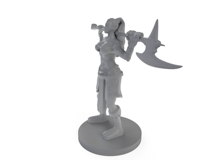 Female Mountain Barbarian Tabletop DND Gaming Miniature