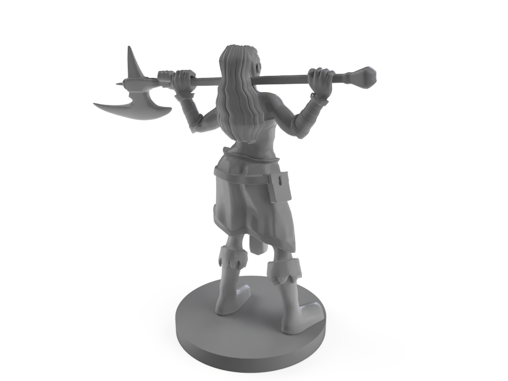 Female Mountain Barbarian Tabletop DND Gaming Miniature