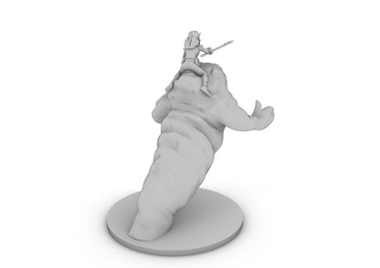 Fiendblood Halfling Female Wizard Riding an Air Elemental Tabletop DND Gaming Miniature