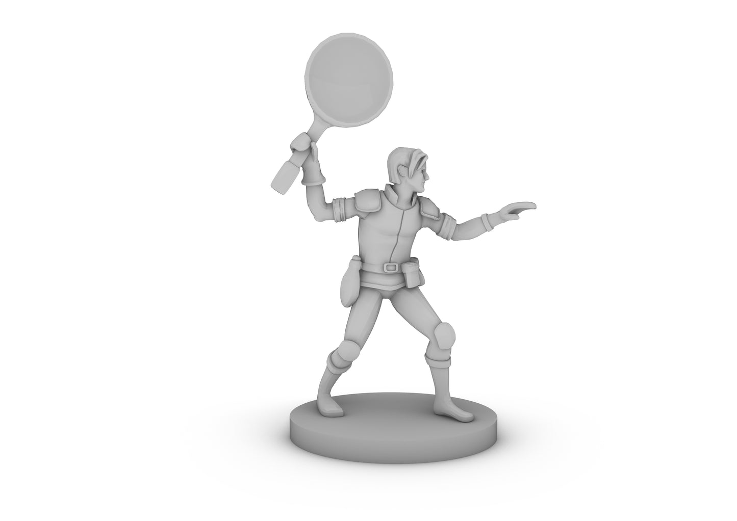 Frying pan Fighter Dude Tabletop DND Gaming Miniature