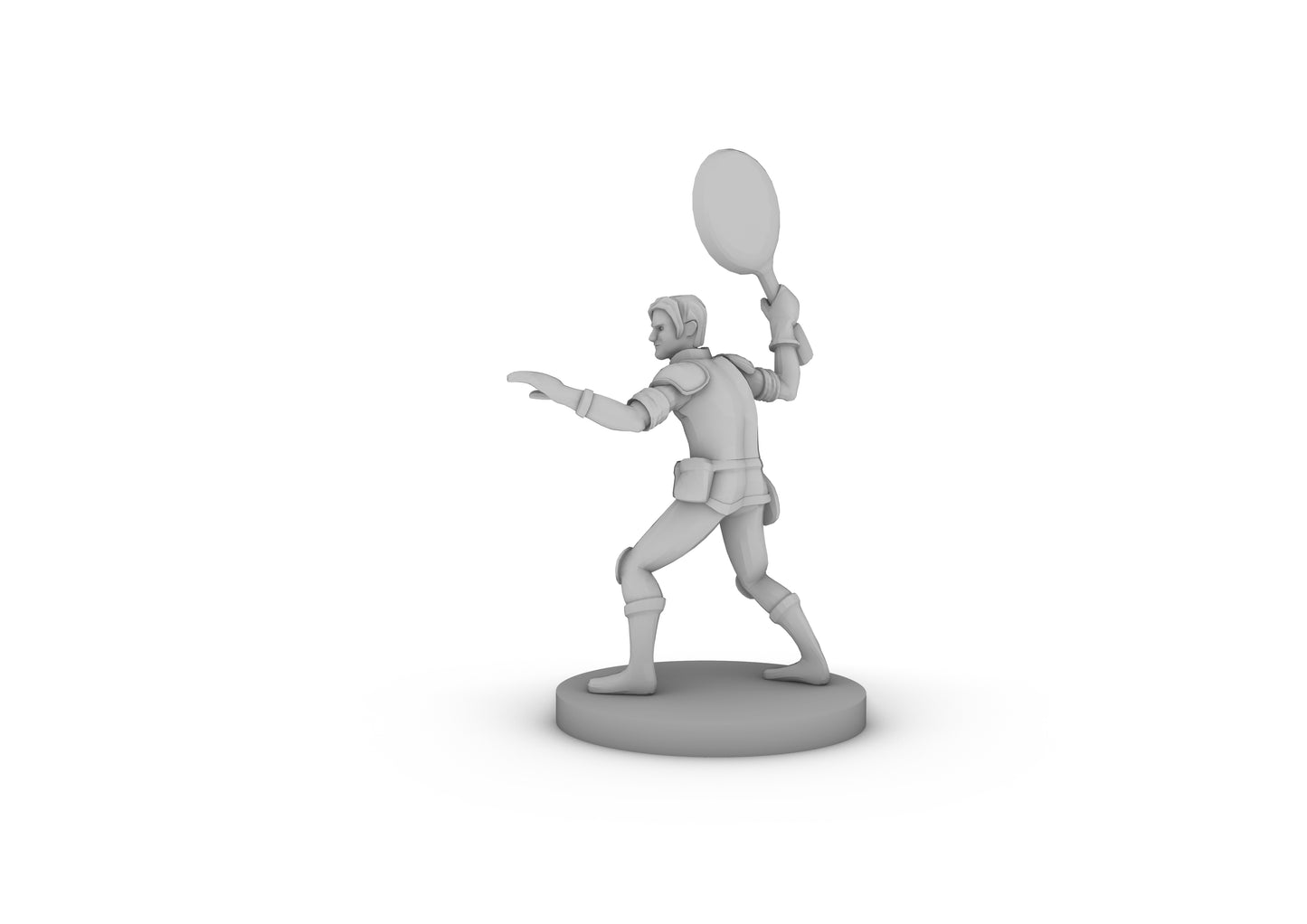 Frying pan Fighter Dude Tabletop DND Gaming Miniature