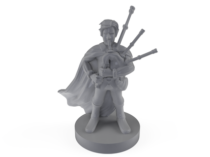 Gnome Male Bard With Bagpipes Tabletop DND Gaming Miniature