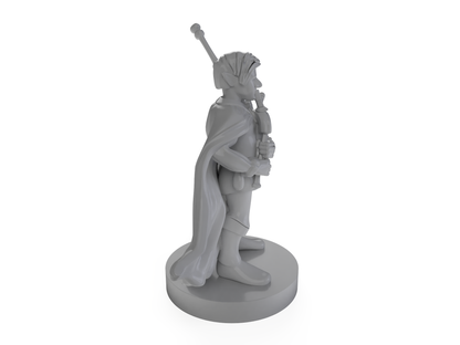 Gnome Male Bard With Bagpipes Tabletop DND Gaming Miniature